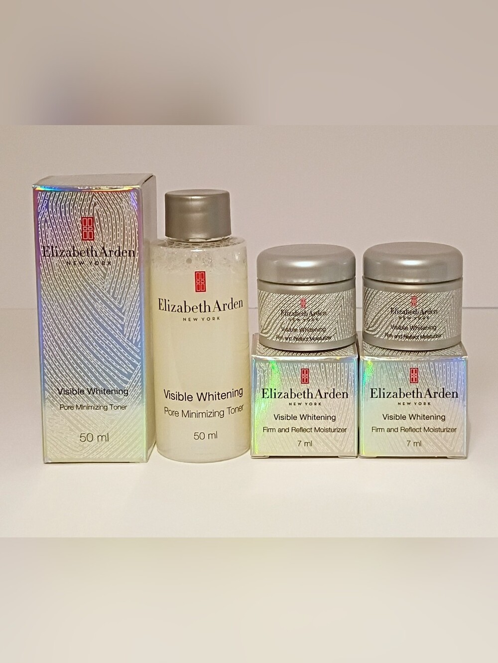 Elizabeth Arden Visible Whitening Toner + 2 Firm & Reflect Creams NIB